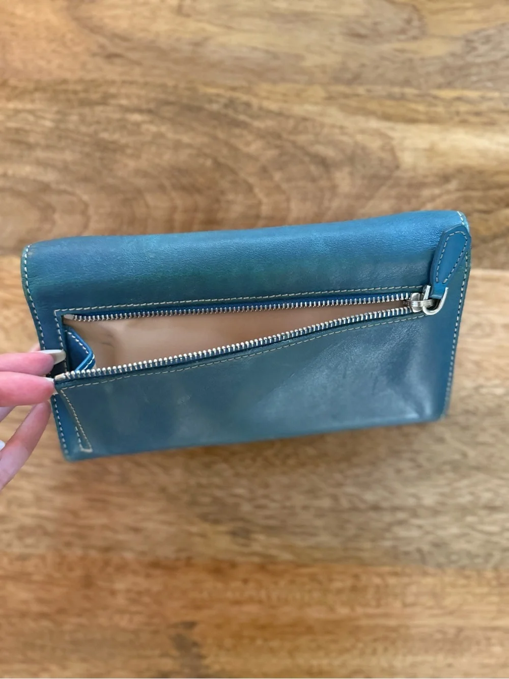 Prada Teal Blue Leather Women’s Wallet